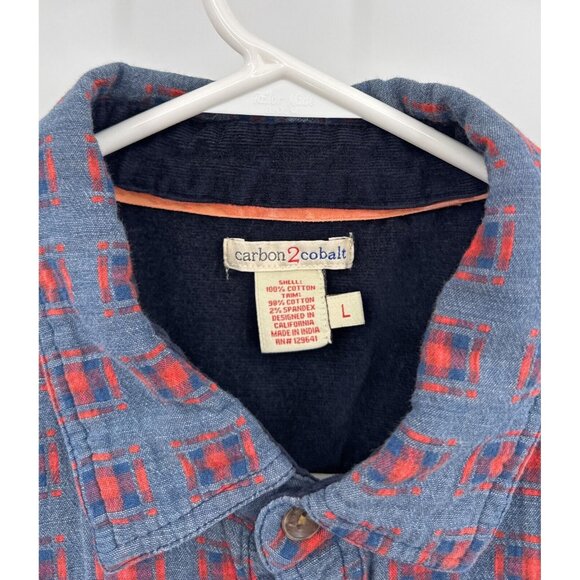 Carbon 2 Cobalt Shirt Jacket Mens L Button Up Lined Shacket Outdoors - Picture 2 of 5